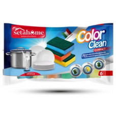 SPUGNA COLOUR CLEAN 6PZ COL VARI 5X9CM (36pz)